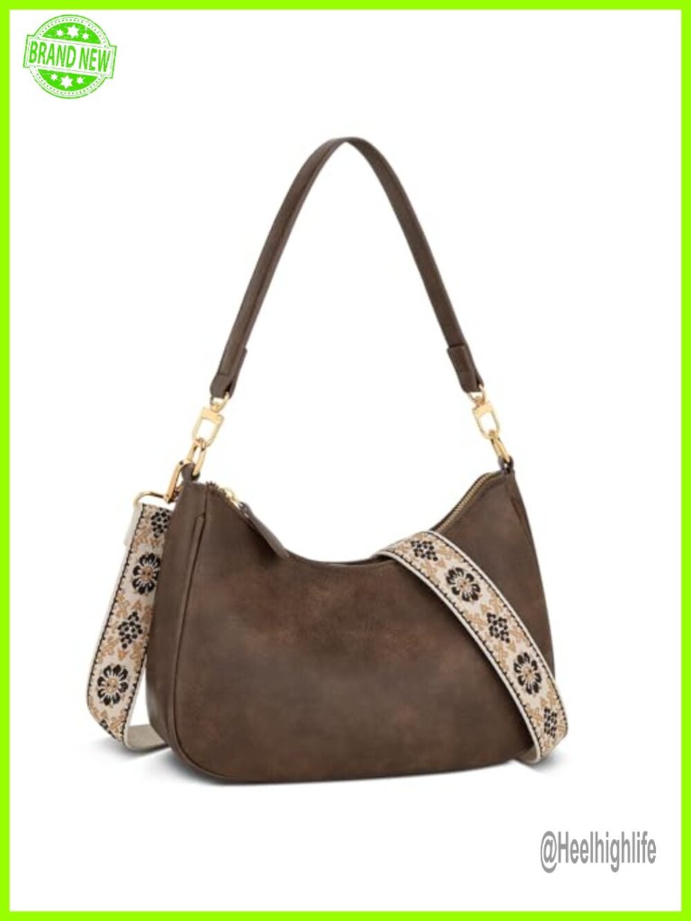 Small PU Leather Vintage Crossbody Shoulder Bag with Boho Strap